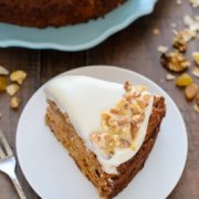 many moist healthier carrot cake dish with thin cream cheese frosting