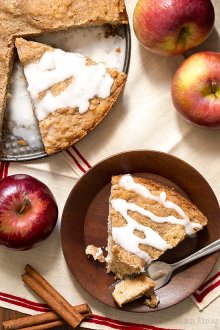 Apple Cinnamon Coffee Cake with crumb topping and vanilla glaze