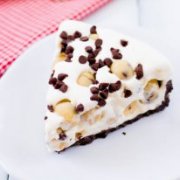 Chocolate Chip Cookie Dough Ice Cream Pie. Laden with EXTRA cookie dough!