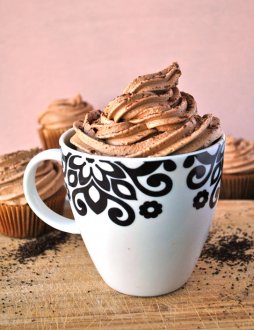 coffee cupcake with mocha buttercream frosting