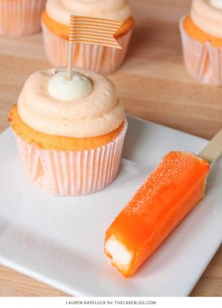 Creamsicle Cupcake Recipe | by Lauren Kapeluck for TheCakeBlog.com