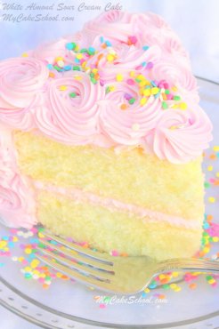 Delicious Scratch White Almond Sour Cream Cake Recipe by MyCakeSchool.com