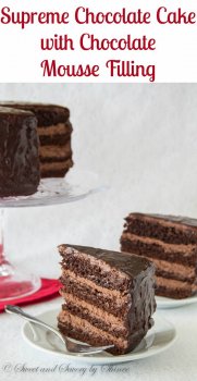 For really serious chocolate enthusiasts! This decadent chocolate cake with chocolate mousse stuffing could be the thing to satisfy your chocolate craving!