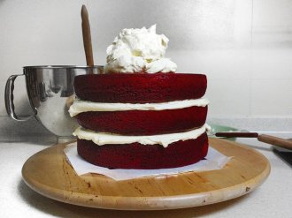 Magnolia’s Red Velvet Cake with Whipped Vanilla Frosting