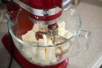 place cream-cheese in mixer