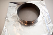 place springform pan on foil