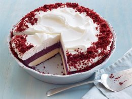 Red Velvet-Blueberry Ice Cream Pie