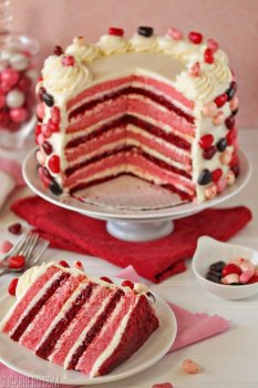 Sky-High Pink and Red Velvet Cake | SugarHero.com