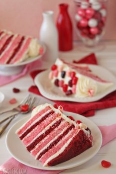 Sky-High Pink and Red Velvet Cake | SugarHero.com