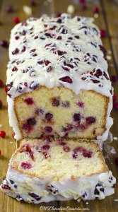 Thinking about Christmas time recipes ? You then should consider delicious pound-cake with cranberries and white chocolate and a lovely white glaze. You simply need try out this heavenly Christmas time Cranberry pound-cake ! XOXOXOXO