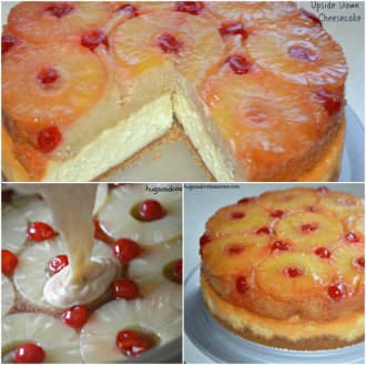 upside down cheesecake and cake dessert