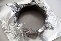 wrap very first level of foil around pan